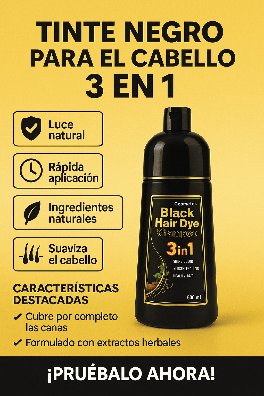 SHAMPOO CUBRE CANAS (TINTE NEGRO)