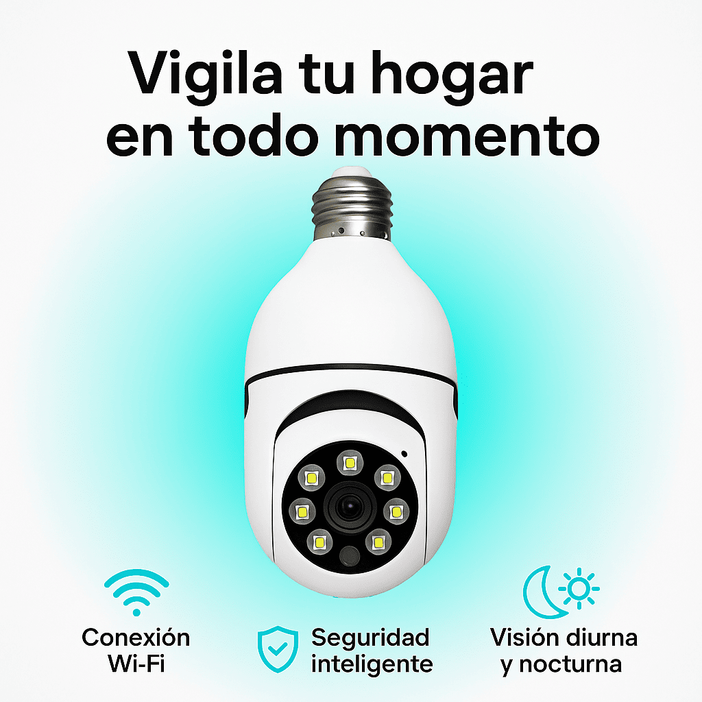 Cámara de seguridad tipo bombillo inteligente