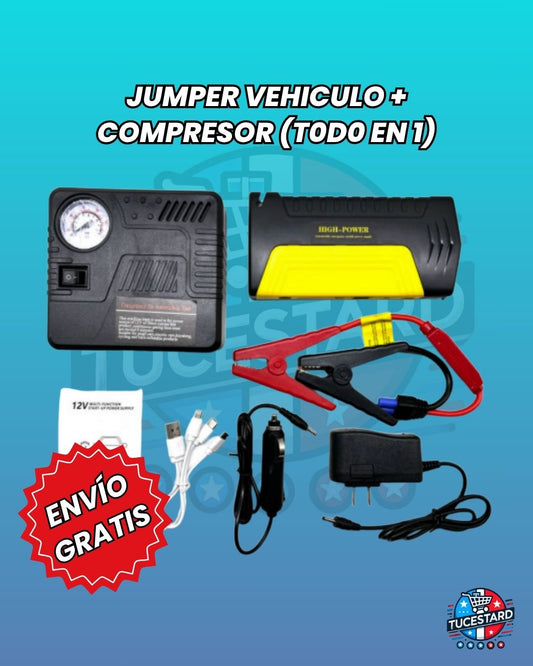Jumper vehiculo + compresor (todo en 1)
