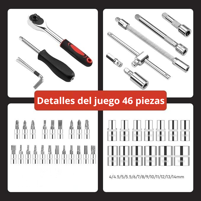 Set de herramienta de 46 piezas de 1/4