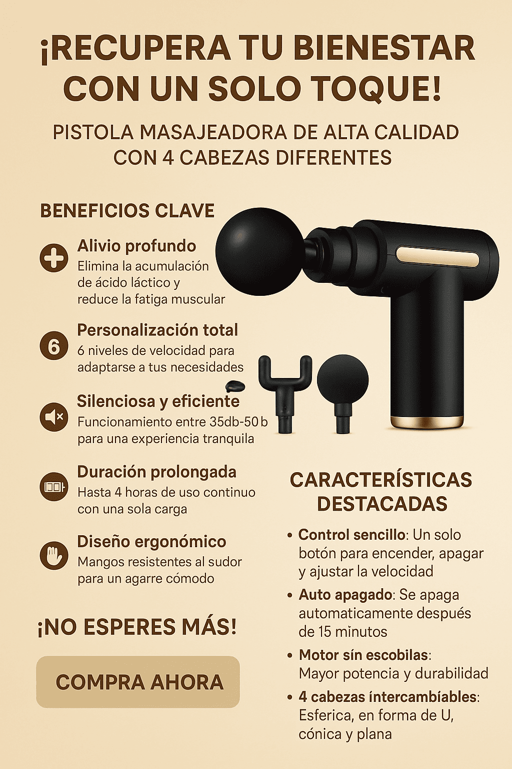 Masajeador multifuncional 4 en 1